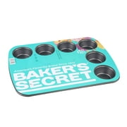 Baker's Secret Nonstick Carbon Steel Muffin Pan, 12 Cups, Gray