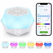 ZNQPLF Baby White Noise Machine, Bluetooth Sound Machine for Sleeping, 32 Sounds Portable Noise Machine with App Control & 8 Color Night Light，white