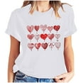 thumbnail image 2 of Goodtrade8 Valentines Womens Tops Plus Size Short Sleeve Ladies Valentines Day Casual Love Printed Crew Neck Heart Shirts for Women, 2 of 7