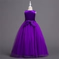 thumbnail image 5 of BRGZLK Flower Girl Maxi Dress Summer 2026 Solid Color Sleeveless Round Neck Tulle Dresses Wedding Guest Birthday Party Princess Gown Purple 9-10 Years, 5 of 5