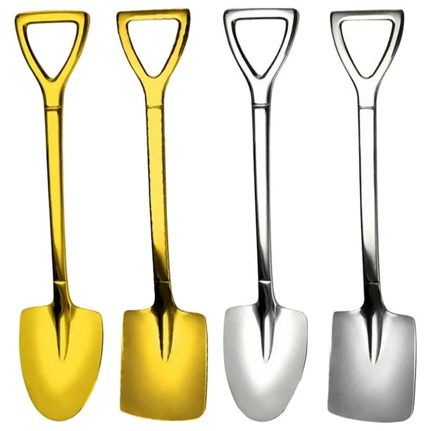 cucharas de postre con forma de pala, cucharas para pastel de uso doméstico, cucharas de acero inoxidable