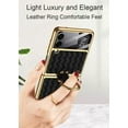 thumbnail image 6 of case for Samsung Z Flip 3 Case with Ring, Galaxy Z Flip 3 Case with Ring Weave Fabric Business Style Protective Case Designed for Samsung Galaxy Z Flip 3 5G Case, Rose Color, 6 of 14