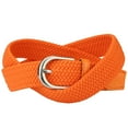 thumbnail image 3 of Falari Men Women Canvas Elastic Fabric Woven Stretch Braided Belt - Orange X-Large, 3 of 5
