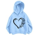 thumbnail image 2 of Bnwani Boys Sweatshirts Fall Fashion Long Sleeve Cotton Casual Oversized Heart Print Blue Size 8-9 Years, 2 of 3