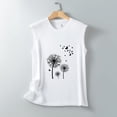 thumbnail image 3 of Gibobby Verano mujer sin mangas flor cuello redondo camiseta sin mangas Casual chaleco Top camisa blusa(Blanco,G), 3 of 5