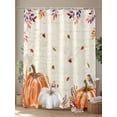 thumbnail image 4 of Fsddascl Fall Thanksgiving Shower Curtain Set - Small 36" x 72" Washable Bathtub Curtain with 12 Hooks, Orange White Pumpkin Vintage Beige Waterproof Fabric Stall Shower Curtains for Bathroom/Bathtub, 4 of 6