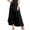 Black, variant on Women's Flowy Irregular Layered Cropped Trousers Elegant Lightweight High Waist Self Tie Ruffle Wrap Palazzo Pants