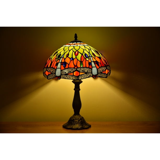 Chrlaon Traditional Table Lamps With Stained Glass Shade Decorative Nightstand Light 11 81 Wide Com Chrlaon Traditional Table Lamps, Best Way To Clean Stained Glass Lamp Shades