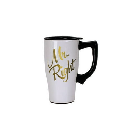 

SPOONTIQUES 12764 16OZ CERAMIC TRAVEL MUG MR RIGHT