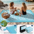 thumbnail image 5 of HIWEAVER Light Blue 8'x 10' Outdoor Rug Garden Decor Abstract Sun Pattern Carpet Plastic Straw Waterproof Reversible Patio Area Rug for Balcony Deck Picnic Portable Camping Mat, 5 of 8