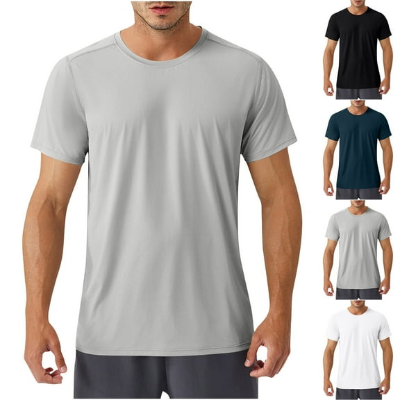 Ashirexll Mens T-shirts, Big and Tall Shirts for Men, Summer Shirts Comfortable Dry-fitting Casual and Sport Tops Running and Fitness T-shirts
