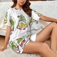 thumbnail image 4 of Haiem Christmas Gnomes Pattern Pajama Set for Women 2 Piece Lounge Set Short Sleeve Tops and Shorts Soft Sleepwear-Large, 4 of 7
