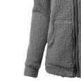 thumbnail image 4 of Plush Hooded Tops For Women Winter Fleece Zip Up Jacket Coat Warm Solid Plus Size Long Sleeve Outwear With Pockets, 4 of 7