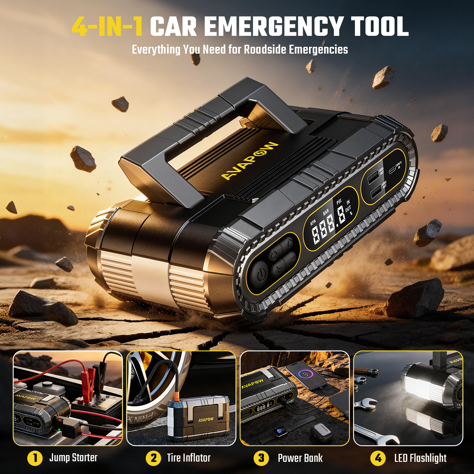 AVAPOW 2000A Jump Starter with 150 PSI Air Compressor photo 5