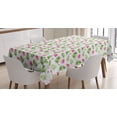 thumbnail image 1 of Ambesonne Tropical Tablecloth Rectangular Table Cover, Pink Hibiscus Palm, 60"x90", Green Pink and White, 1 of 3
