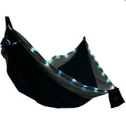 Equip Illuminated Nylon Camping Travel Hammock, 2 Person, Blue & Dark Blue