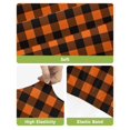 thumbnail image 4 of Black Orange Plaid Bar Stool Covers Set of 4, Farmhouse Buffalo Check Gingham Stretch Washable Bar Chair Covers with Backs, Removable Pub Counter Height Chair Cover for Kitchen Dining Room Cafe, 4 of 7