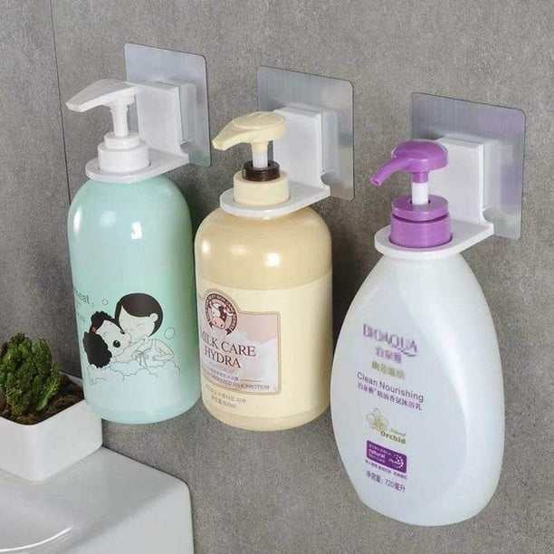 Xelparuc Shower Gel Bottle Rack Hook Bracket Bathroom Wall Magic Paste Shampoo Suction Wall Type