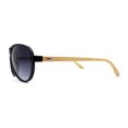 thumbnail image 3 of Mens Bamboo Arm Plastic Racer Sunglasses Shiny Black Smoke, 3 of 4