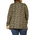 thumbnail image 4 of Agnes Orinda Women's Plus Size Cardigans Leopard Floral Printed Open Front Lightweight Jacket Fall Knit Cardigan 3X Brown, 4 of 9
