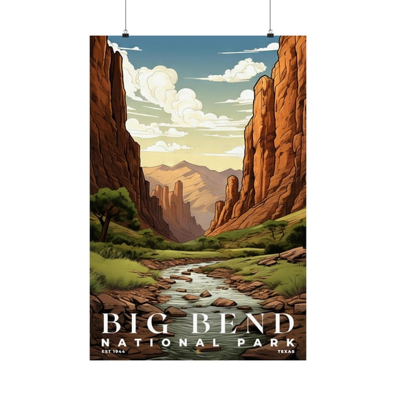 ELNEIT - Big Bend National Park Poster, Unframed Matte Paper, S07