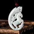 thumbnail image 3 of Lucky Jade Dragon Horse Spirit Pendant Necklace - Elegant Green Jade with Ancient Chinese New Year Symbolism - Ideal Prosperous Gift for Family, Wife and Daughter, 3 of 4