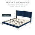 thumbnail image 6 of Einfach King Size Platform Bed Frame with Upholstered Velvet Vertical Headboard, Blue, 6 of 6