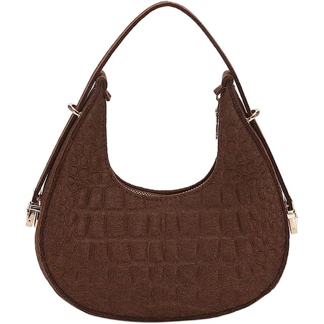 LHSHID Women’s Small Shoulder Bag Felt Soft Top Handle Y2k Underarm Bag Medium Tote Cute Dumpling Bag