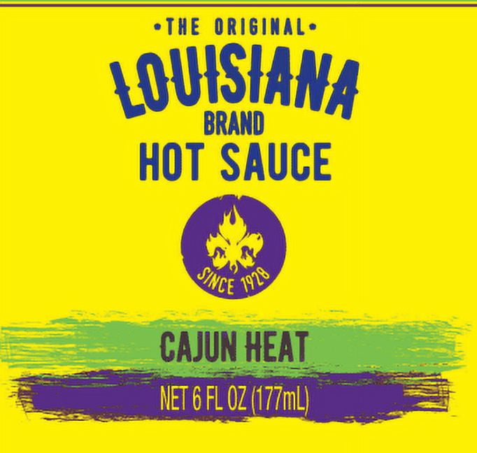 (6 pack) The Original Louisiana Brand Hot Sauce, Cajun Heat, Shelf-Stable, 6 fl oz Bottle