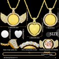 thumbnail image 3 of shiyou-24 Pcs Sublimation Rhinestone Trays Pendant Set, Including 6 Double Sided Blank Rhinestone Bezel Trays, 6 Pcs Thick Chains with 12 Sublimation Discs for DIY Jewelry Making, 3 of 4