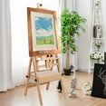 thumbnail image 3 of Lorelo H Frame Easel, French Easel with Casters, Solid Beech Wood Easel, Painting Canvas Holder Stand, Tilts Flat Artist Easel, Height Angle Adjustable, 3 of 9