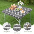 thumbnail image 4 of Black Geometric Triangle Diamond Pattern Square Fitted Tablecloth with Elastic Edge,Square Table Cover,Washable Elastic Table Cover for Home Kitchen Party Decor 36"x36", 4 of 6
