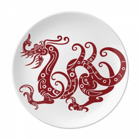 

Chinese Dragon Animal Portrait Plate Decorative Porcelain Salver Tableware Dinner Dish