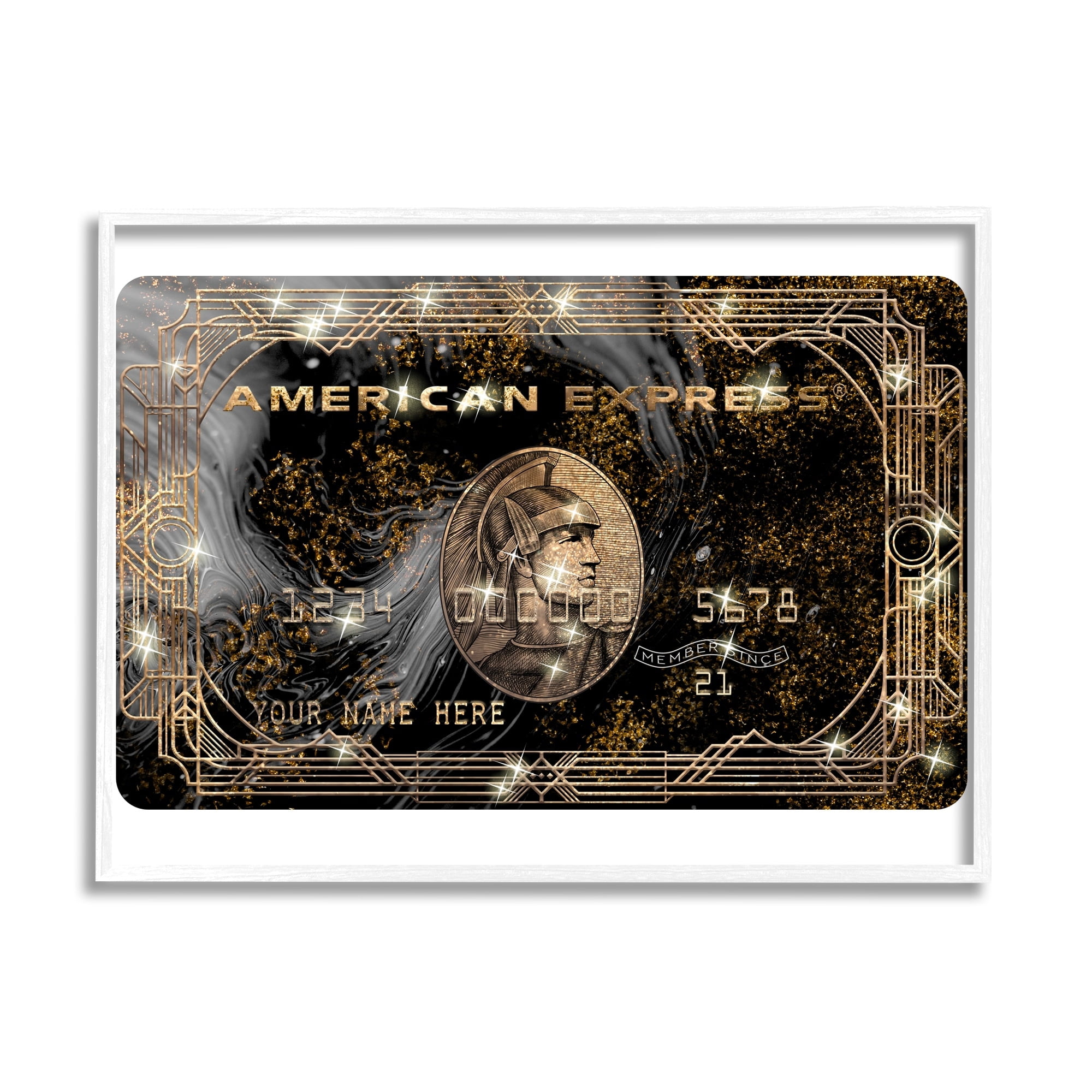Stupell Industries Glam Fashion Card Chic Pattern Money Sparkle, 20 x 16, Design by Ziwei Li