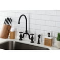thumbnail image 2 of Kingston Brass KS7795AXBS English Country Two-Handle 3-Hole Deck Mount Bridge Kitchen Faucet with Brass Side Sprayer in Oil Rubbed Bronze, 2 of 8