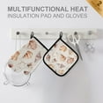 thumbnail image 4 of Yayeee Oven Mitts and Pot Holder Set of 2 Heat Resistant Kitchen Gloves Baking Hot Pad, Red Watercolor Seashells, 4 of 5