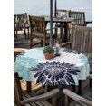 thumbnail image 2 of Outdoor Tablecloth with Umbrella Hole for Patio/Picnic/Party/Camping, Turquoise Sunflowers Waterproof Table Cloth Round Cover Washable, Boho Vintage Floral Rustic Blossom (Dia 54"), 2 of 8