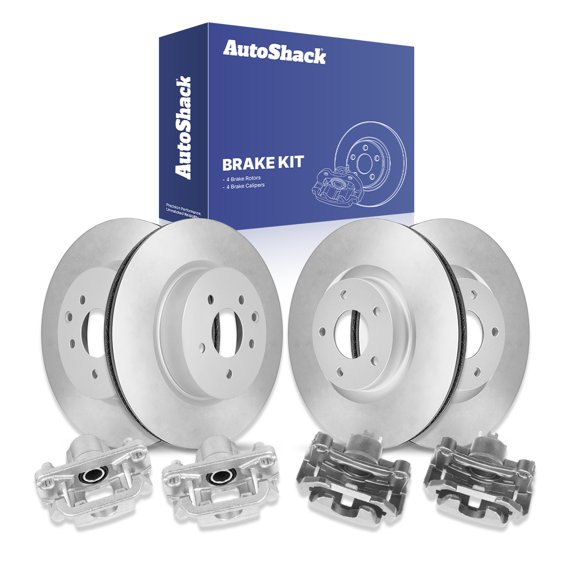 AutoShack Front Vented & Rear Vented Brake Rotors   Calipers 8-PC Brake Kit Replacement for 2019-2023 Nissan Maxima