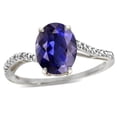 thumbnail image 2 of Star K� Big Stone Oval 10x8 Genuine Iolite Bypass solitaire engagement promise ring, 2 of 9