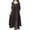 Coffee, variant on Utoimkio Women's Casual Loose Cotton Linen Maxi Dress Half Sleeve V Neck Swing Long Dresses for Women