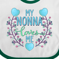 thumbnail image 4 of Inktastic My Nonna Loves Me with Flowers and Hearts Boys or Girls Baby Bib, 4 of 4
