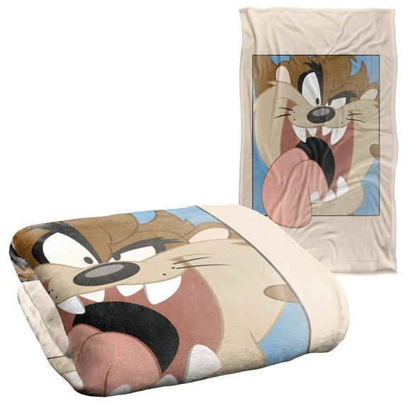 Looney Tunes Blanket, 36"x58", Taz Closeup Silky Touch Super Soft Throw