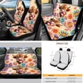 thumbnail image 3 of Yuyamidu Highland Cow Car Seat Cover Full Set of 16 Colorful Dalia Car Windshield Sun Shade Auto Steering Wheel Cover Seatbelt Strap Pad Handbrake Cover Set Rearview Mirror Cover Cup Mat Key Ring, 3 of 7