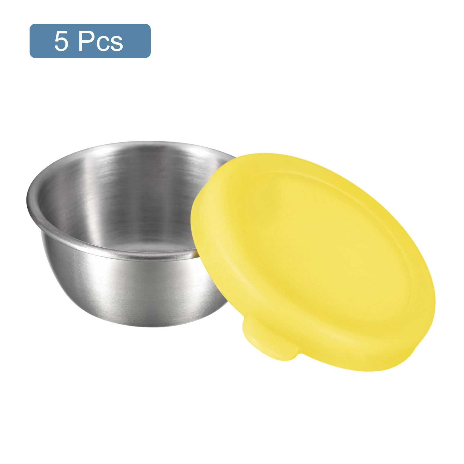 Unique Bargains Stainless Steel Salad Dressing Containers Set with Lids Leakproof Yellow