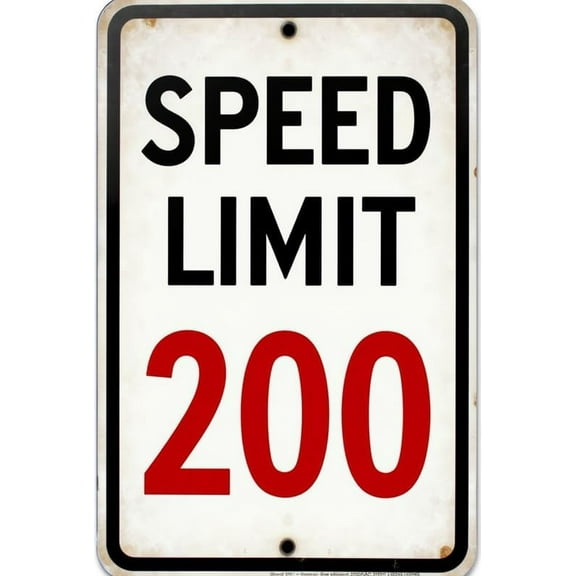 Speed Limit 200 Metal Signs Aluminum Metal Sign Vintage Sign Wall Decor for Home Farm Yard Home 8x12 Inches