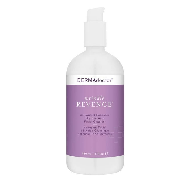 DERMAdoctor Wrinkle Revenge Antioxidant Enhanced Glycolic Acid Facial Cleanser,6.09 Fl Oz (Pack of 1)