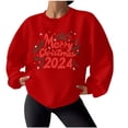 thumbnail image 4 of Chandails en Molleton de Noël Décontractés pour Femmes Sans Capuche Manches Longues Col Rond Automne Hiver Mode Mode Urbaine pour Usage Quotidien École Fête, 4 of 4