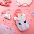 thumbnail image 4 of sixwipe 13Pcs Little Girl Unicorn Purse Set, Cute Kids Purse Crossbody Bags with Kids Dress Up Jewelry Set Pretend Play Accessories, Birthday Presents Unicorn Gifts Toy for Girl, Toddler, 4 of 8