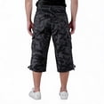 thumbnail image 3 of Dwelliawo Men's 3/4 Length Cargo Shorts Relaxed Fit Below Knee Capri Pants with Drawstring & Multiple Utility with White Label and Pockets Camouflage 2xL, 3 of 3