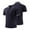 Dark Blue, variant on YDLCAFD Men's Short Sleeve Shirt Business Fashion Casual Standing Collar Colour Block Fashion Design Top